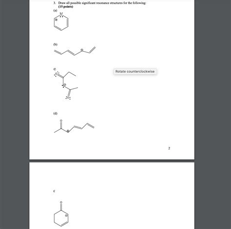 [solved] 3 Draw All Possible Significant Resonance Structures For