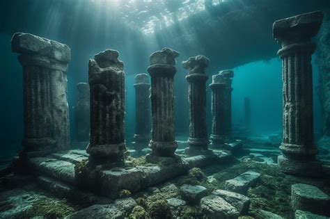 Premium AI Image | Underwater ruins of the ancient city of atlantis