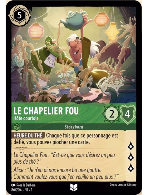 Fr Lorcana Premier Chapitre Carte Le Chapelier Fou H Te