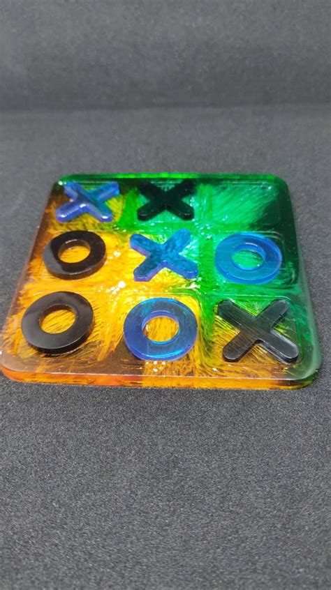 Custom Resin Tic Tac Toe Choose Any Colors You Like Size Etsy