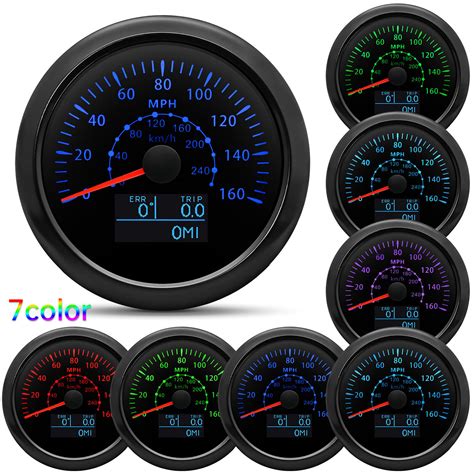 Mm Black Gps Speedometer Gauge Mph Km H For Motorcycles Marine