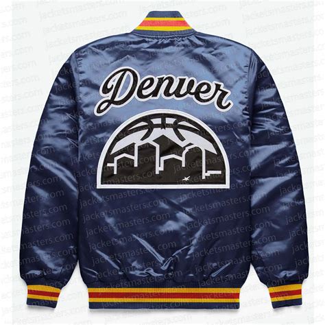 Satin Starter Exclusive Denver Nuggets Navy Jacket