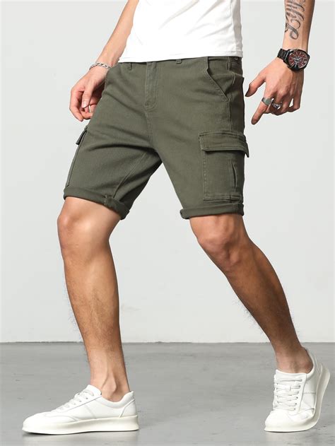 Manfinity LEGND Hombres Shorts mezclilla bermuda algodón con bolsillo