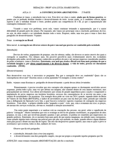 Redação Sobre Corrupção - Argumentação na Redação: Corrupção no Brasil | PDF | Estado | Corrupção