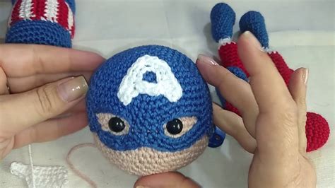 patrón completo Como Hacer capitán América a CROCHET paso a paso en