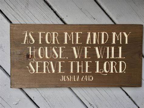 Wood Bible Verse Sign Christian Scripture Home Decor Joshua Etsy