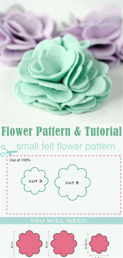 How To Make A Felt Rose Flower Felt Flower Template Felt Flower