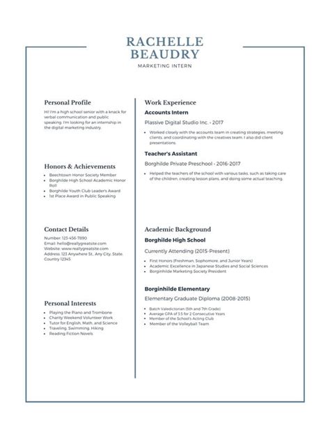 Free Custom Printable High School Resume Templates Canva