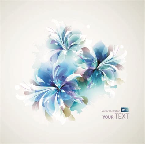 Blue style watercolor flowers vector background Vectors graphic art designs in editable .ai .eps ...