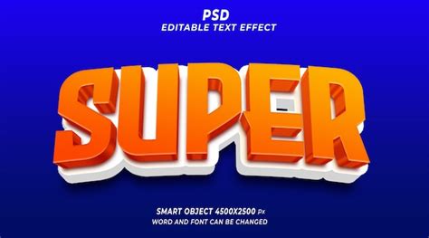 Plantilla De Photoshop De Efecto De Texto Editable Super D Psd Con