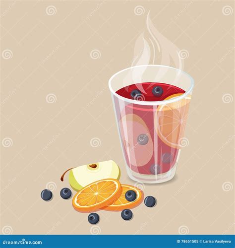 Hot Mulled Wine Stock Vector Illustration Of Alcohol 78651505