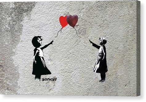 Banksy Canvas Print Hearts On The Sky By Banksy Banksy Wall Art