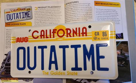 Back To The Future OUTATIME DeLorean License Plate replica movie prop