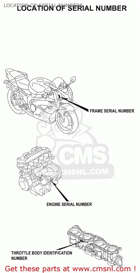 Honda Cbr1000rr 2006 6 Usa Location Of Serial Numbers Buy Location