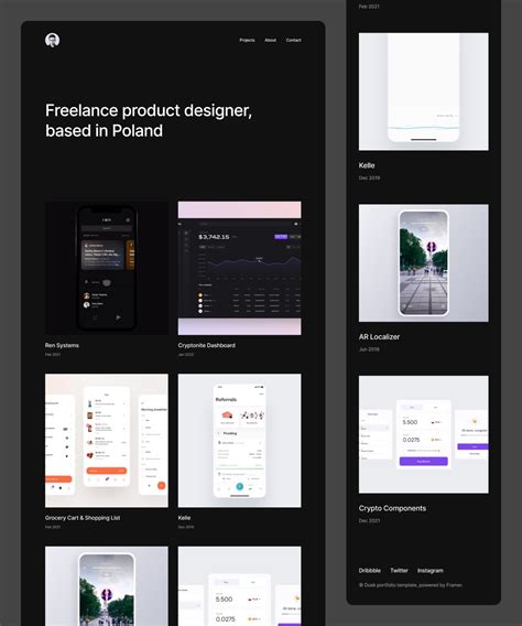 Dusk — Elegant Portfolio Template - Framer Templates