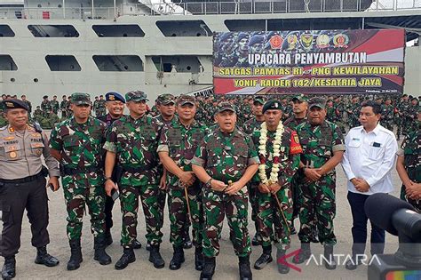 Pangdam Sriwijaya Sambut Satgas Yonif Raider Kj Dari Papua Antara