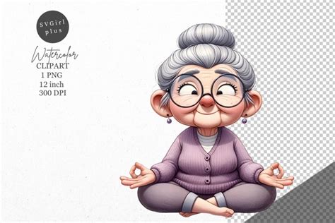 Elderly woman clipart, Woman clipart, Yoga clipart