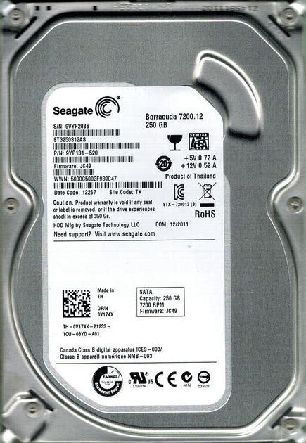 HDD SATA 250GB Seagate Barracuda 7200.12 7200rpm 8MB (ST3250312AS) гар ...