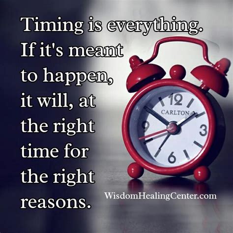 Timing is everything - Wisdom Healing Center