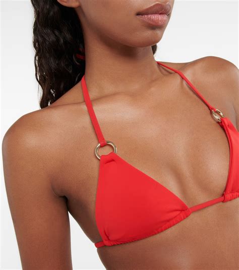 Mini Ring Bikini Top In Red Louisa Ballou Mytheresa