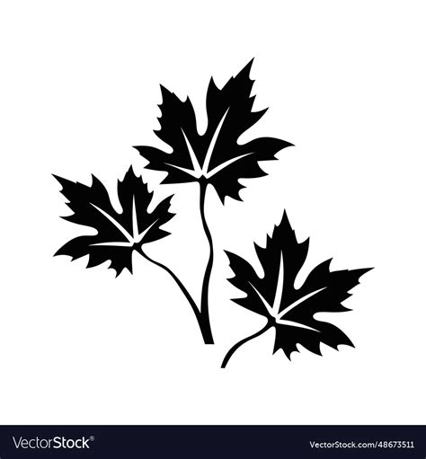 Falling leaf silhouette Royalty Free Vector Image