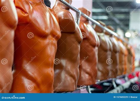 Many Different Plastic Naked Male Mannequins In The Clothing Shop Stock Image Image Of Parts