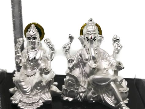 Ganesh Lakshmi 999 Pure Silver Idol 01 35753 Buy Pure Silver