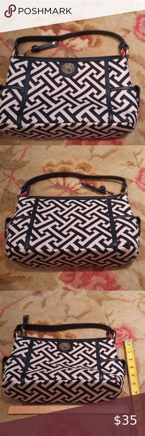 Spartina 449 Daufuskie Island Handbag Black And Tan Purse With