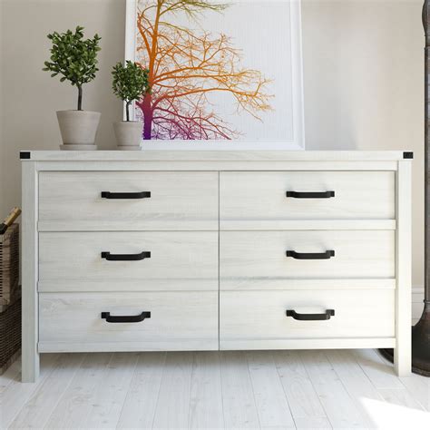 Farmhouse Dresser Drawer Chest Of Drawers Modern Rustic White Shabby