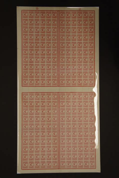 Page A Kangaroo And Map St Watermark D Mint Uncut Sheet