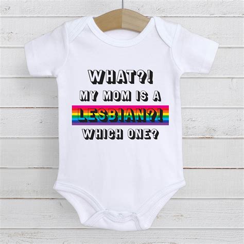 LGBTQ My Mom Is A Lesbian Pride Baby Bodysuit Lesbian Mom Etsy
