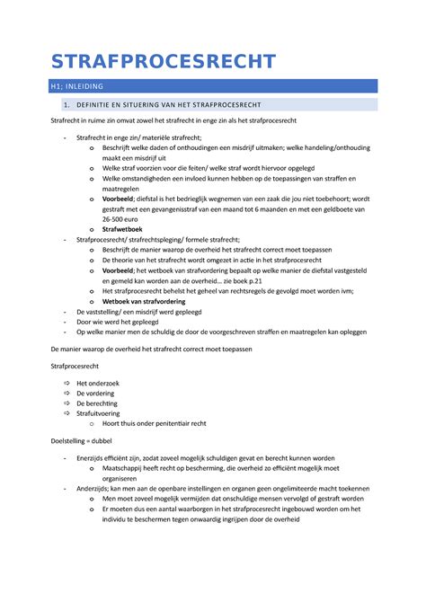 Strafprocesrecht Samenvatting 2de Jaar Vives Strafprocesrecht H1