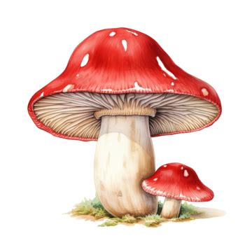 Emetic Russula Mushroom Watercolor Illustration Fungi Mushroom