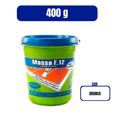 Massa Para Calafetar Madeira F12 Cor BRANCA 400g VIAPOL V0210681