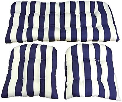 Amazon Resort Spa Home Decor Piece Wicker Cushion Set Navy