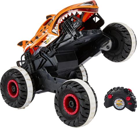 Hot Wheels RC Toy Remote Control Monster Trucks Unstoppable Tiger Shark In 1 15 Scale With