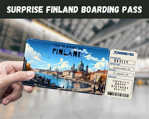 Finnland Reise Überraschungsgeschenk Ticket Sie gehen nach FINLAND