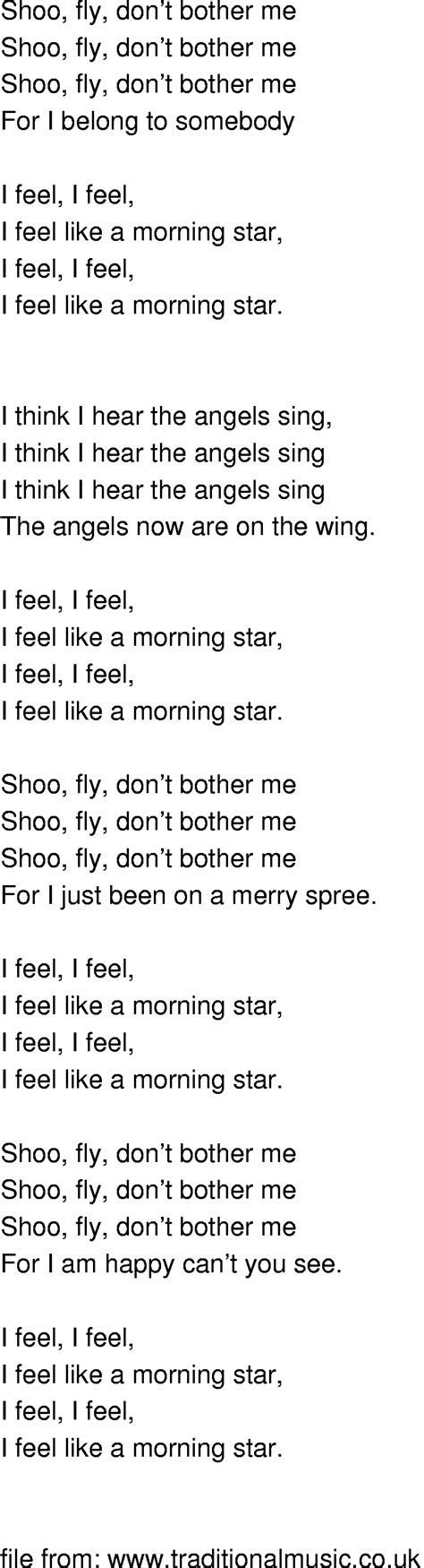 Old Time Song Lyrics Shoo Fly