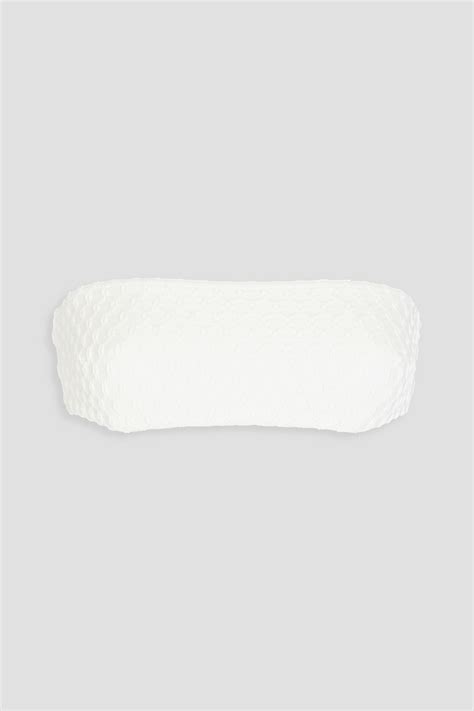 Zimmermann Raie Strukturiertes Bandeau Bikini Oberteil In Weiss ModeSens