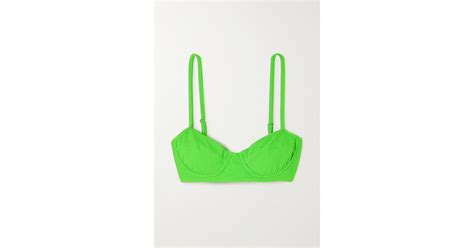 Mara Hoffman Net Sustain Lua Recycled Popcorn Underwired Bikini Top In Green Lyst