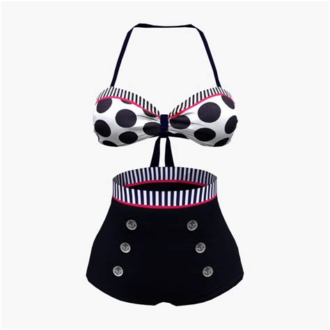 D High Waist Bikini Swimsuit Model TurboSquid