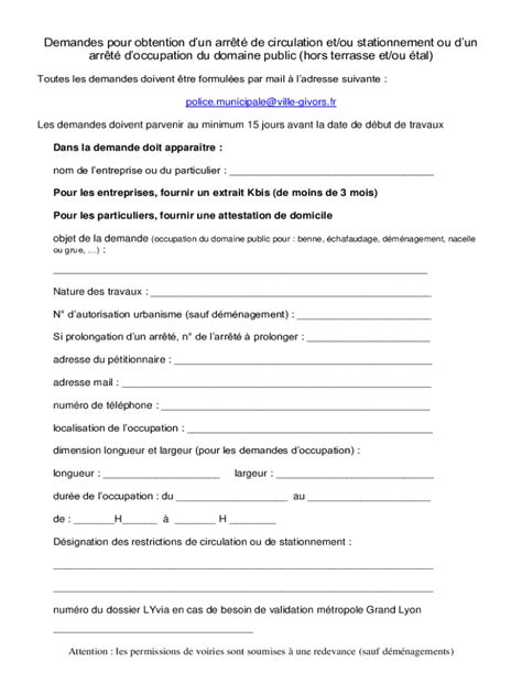 Fillable Online Documentsprsenter Pour Demande Dautorisation