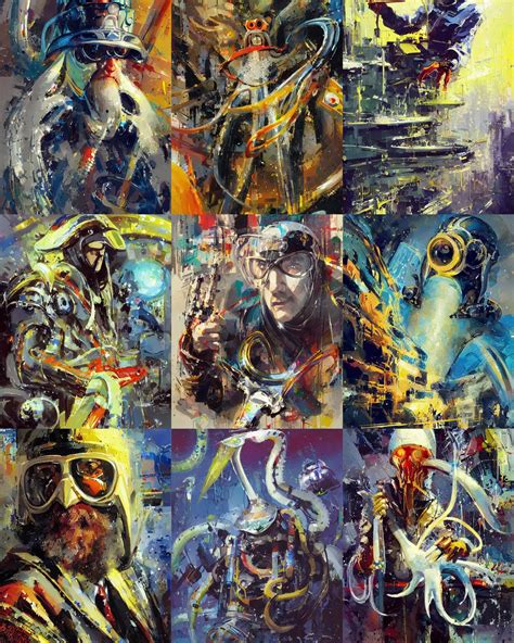 Portrait Of A Squid Wizard Painting By John Berkey Stable Diffusion