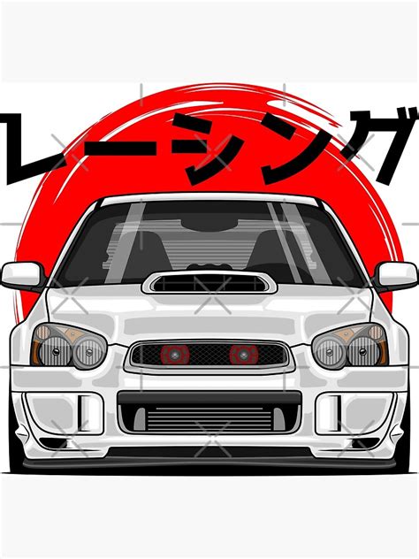 White Impreza Wrx Sti Blobeye Premium Matte Vertical Poster