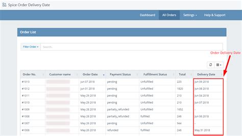 odd order delivery date  customers  select order delivery
