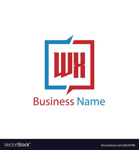 initial letter wx logo template design royalty  vector