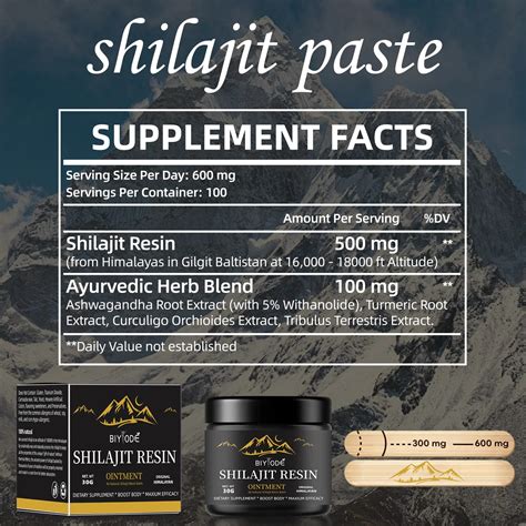 Shilajit Pure Himalayan Organic Shilajit Resin 600mg Maximum Potency