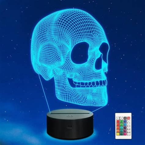 Skull Veilleuse Pour Enfants Lampe Illusion D Lampe De Table Led