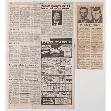 Group Of 20th Century Newspapers Covering Presidential Elections And Deaths Apollo 1 Disaster