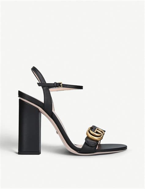 Gucci Leather Marmont Sandals 105 In Black Lyst